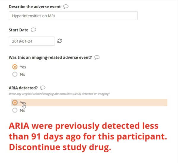 cross-form logic adverse event reports 2